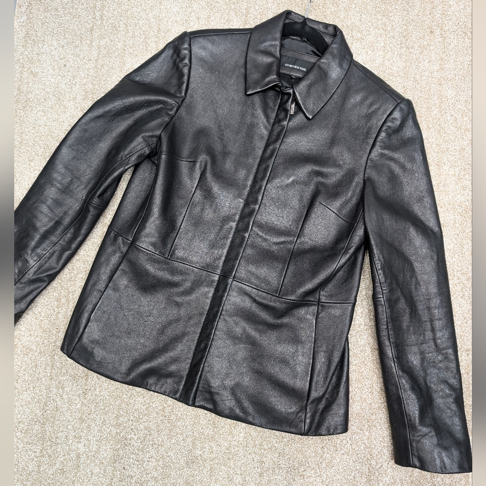 Jones New York leather coat